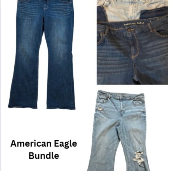 American Eagle Jeans Bundle Bootcut & Flare Women’s Denim Set (2 Pairs/ size 20) - Picture 5 of 5